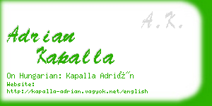 adrian kapalla business card